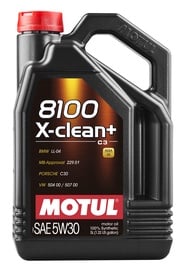 Машинное масло Motul 8100 X-Clean 5W - 30, синтетический, для легкового автомобиля, 5 л