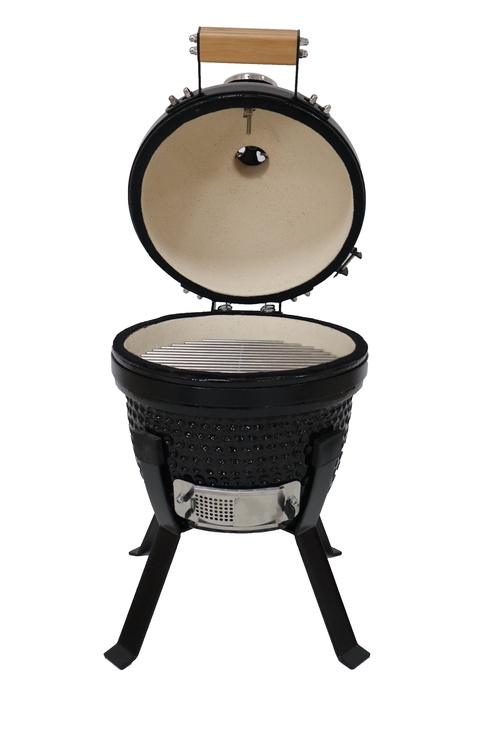 Grils Kamado Bono Picnic, melna, 32 cm