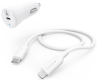 Hama Car Charger Power Delivery(PD) Lightning Cable 1m White