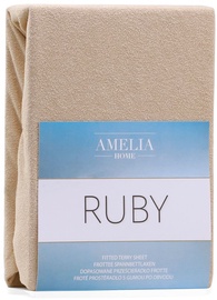 AmeliaHome Ruby Frote Bedsheet 180-200x200 Dark Beige 09