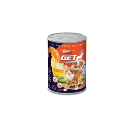 Konservi pieaugušiem kaķiem Panzi Get Wild, ar vistu un āboliem, 415 g