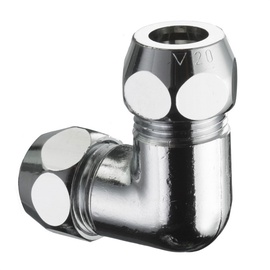 Alkūnė, Schell 064460699, 3/8 x 3/8 išorniai sriegiai, su dviem 10 mm veržlėmis