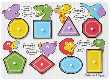 Melissa & Doug Shapes Peg Puzzle 8pcs 3285