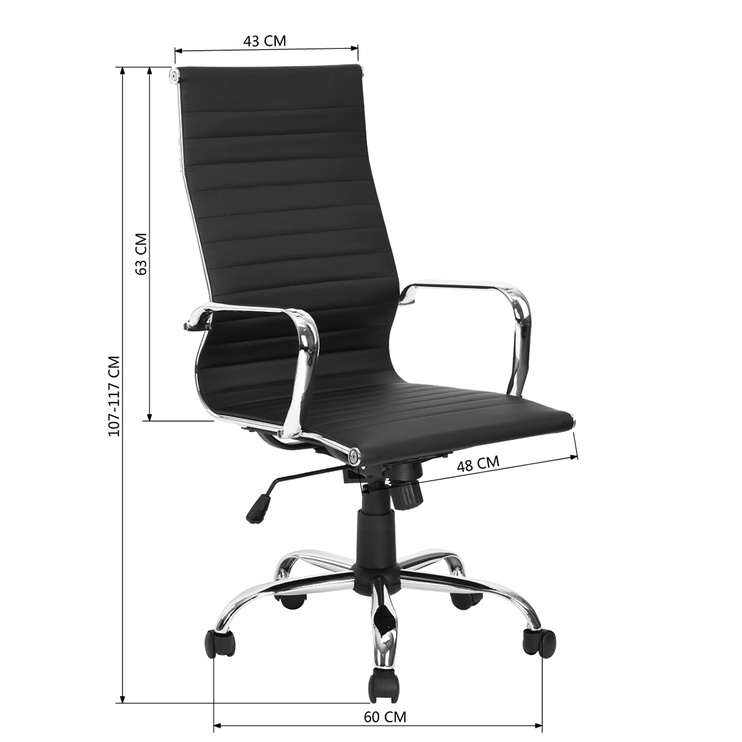 Kontoritool Domoletti Lafayette, 63 x 48 x 107 - 111.7 cm, must