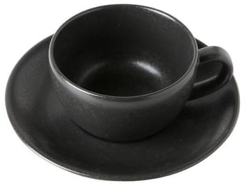 Porland Seasons Cup With Saucer 20cl Black