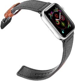 Dux Ducis Canvas Leather Band For Apple Watch 42/44mm Black/Brown