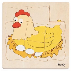 Пазл WOODY Hen 90073, 19 см x 18 см