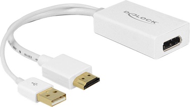 Adapteris Delock HDMI-A Male to DisplayPort Female HDMI-A 19 pin male, Display port female, balta