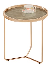 Kafijas galdiņš Home4you Astor SIde, zelta, 450 mm x 450 mm x 490 mm