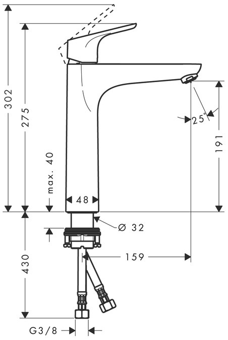 Смеситель для раковины Hansgrohe Focus 31518000, хромовый
