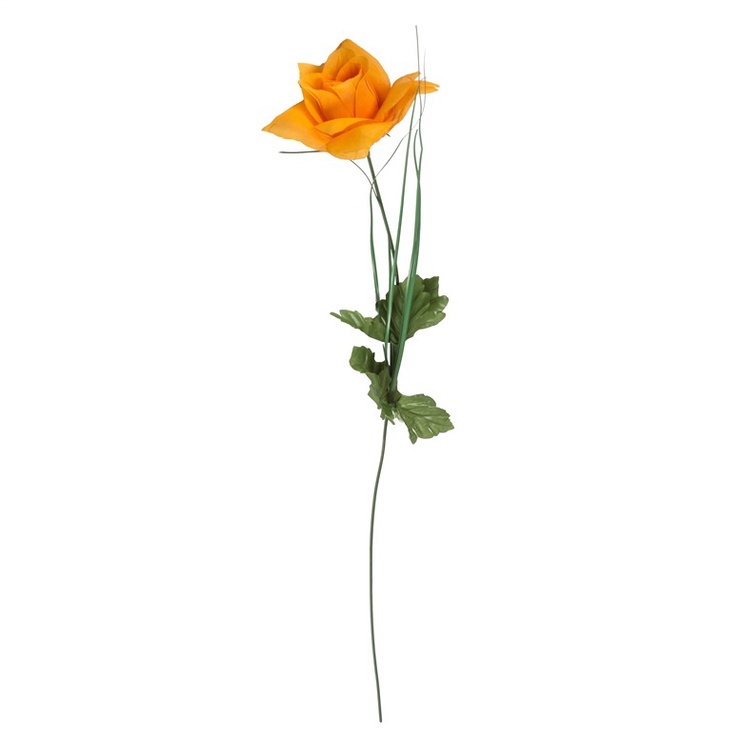 Искусственный цветок, роза, oранжевый, 60 см