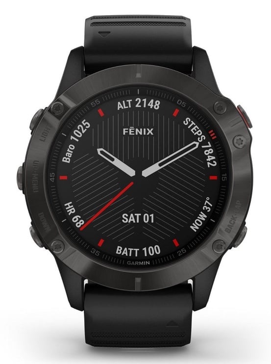 Умные часы Garmin Fenix 6 Ti, черный/серый