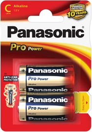 Baterijas Panasonic, C, 1.5 V, 2 gab.