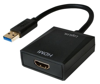 Adapteris Logilink USB 3.0 / HDMI USB 3.0, HDMI, juoda