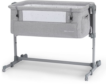 KinderKraft Neste Up Bedside Crib Light Grey Melange