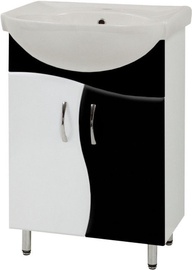Vannitoakapp Sanservis SL-56-ХВ Standart with Basin Solas-56 Black 56.5x85x44.5cm