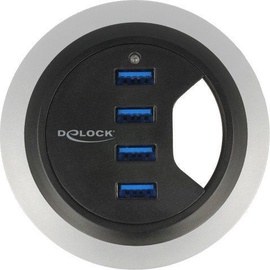 USB šakotuvas Delock USB 3.0 4-Port In-Desk, 90 cm