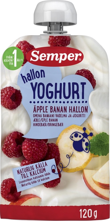 Semper Yoghurt From 12 Months 120g Apple & Banana & Raspberries