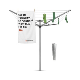 Brabantia Topspinner kuivatuskarussell 50m, metall pinnaseoda, Grey