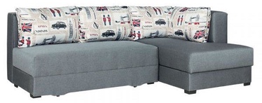 Kampinė sofa Bodzio Judyta Grey/London 1, dešininė, 225 x 155 x 77 cm