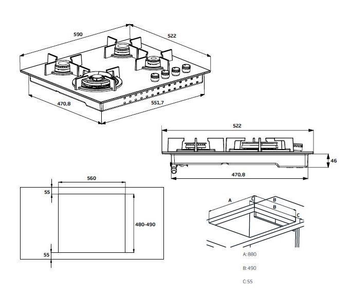 Gaasipliit Beko HILW64222S