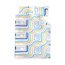 Voodipesukomplekt Domoletti Jagruti B, sinine/valge/roheline, 160x200