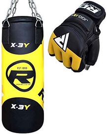 RDX Sports Kids 2FT Boxing Bag & MMA Gloves Black/Yellow