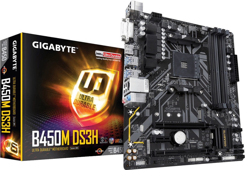 Pagrindinė plokštė Gigabyte B450M DS3H