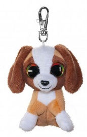 Mīkstā rotaļlieta Lumo Stars Key Chain Dog Wuff, brūna/balta, 8.5 cm