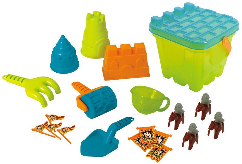 Smėlio žaislų rinkinys PlayGo Deluxe Sand Castle, įvairių spalvų, 216 mm x 216 mm, 25 vnt.