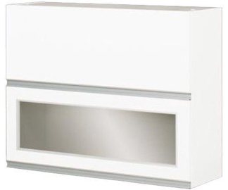 Viršutinė virtuvinė spintelė Bodzio Top with Glass Sandi 80 White, 800x310x720 mm