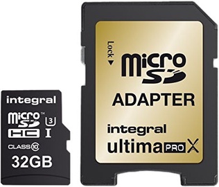 Integral UltimaPro X Gold 32GB microSD UHS-I U3 Class 10 + SD Adapter