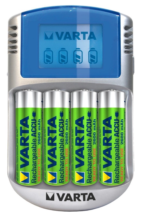 Elementu lādētājs Varta AA/AAA LCD Charger With AA 2600mAh x4