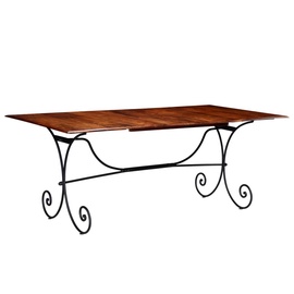 Pusdienu galds VLX Solid Acacia Wood 245643, brūna, 2000 mm x 1000 mm x 760 mm