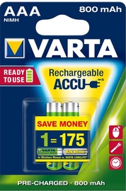 Uzlādējamais elements Varta Rechargeable Batteries AAA 800mAh x2