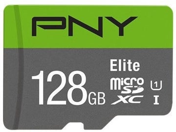 Atmiņas karte PNY Elite 128GB microSDXC UHS-I Class 10 w/Adapter