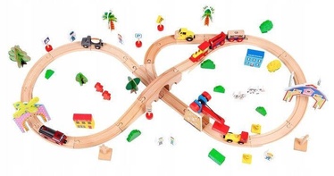 EcoToys Wooden Train Set 78pcs