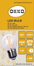 Lambipirn Okko LED, soe valge, E27, 4 W, 400 lm