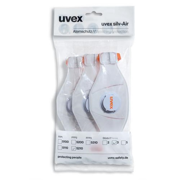 Respirators Uvex, balta, 3 gab.