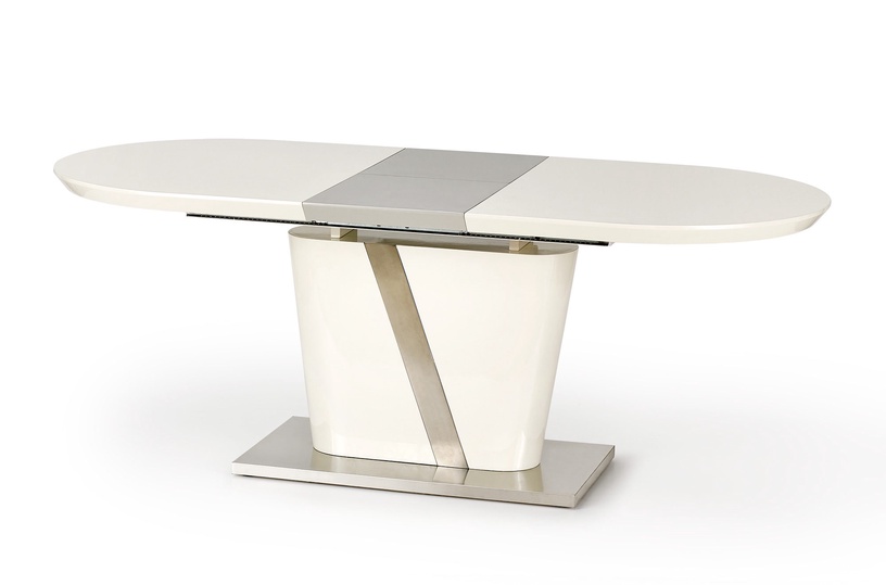 Обеденный стол c удлинением Iberis, серый/бежевый, 160 см x 90 см x 76 см