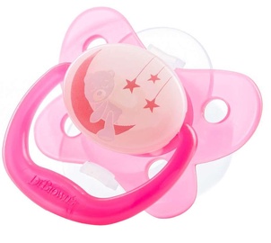 Dr Browns PreVent Conoured Glow In The Dark Soother Night Pink