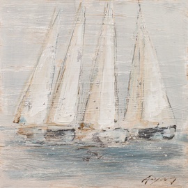Home4you Oil Painting 60x60cm Ships