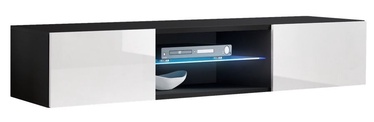 TV galds ASM RTV Fly 33, balta/melna, 1600x400x300 mm
