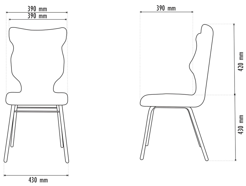 Детский стул Solo Size 5 ST33, черный/зеленый/серый, 39 см x 85 см