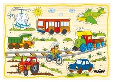 Dėlionė Woodyland Educational Color Set Vehicles 90252, 12 dalių
