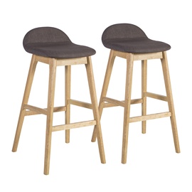 Home4you Bloom Bar Stools Brown/Oak 2pcs