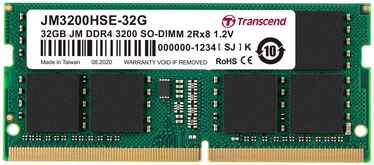 Operatīvā atmiņa (RAM) Transcend JM3200HSE-32G, DDR4 (SO-DIMM), 32 GB, 3200 MHz