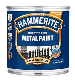 Metalo dažai Hammerite Smooth, juoda spalva, 0.25 l