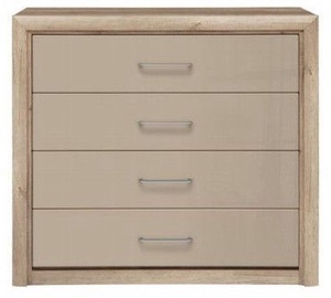 Komoda Black Red White Koen 2 Drawer Oak/Grey Sand