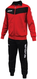 Спортивный костюм, мужские Givova Visa, черный/красный, L